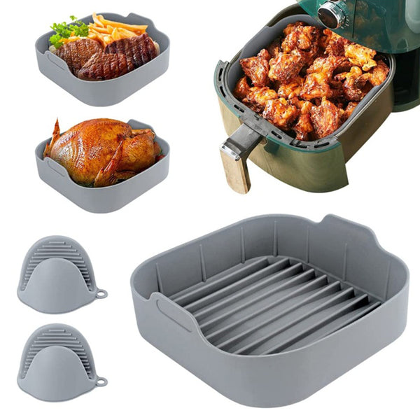 Reusable Air Fryer Liner Baking Tray with Gloves