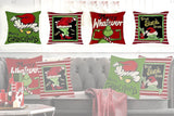 4Pcs Grinch Inspired Christmas Linen Pillow Covers