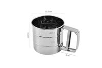 Stainless Steel Flour Sifter One Hand Press Crank Sifter for Powdered Sugar Shaker Duster