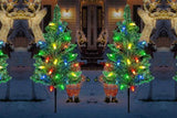 4Pcs Solar Christmas Garden Stake Light Decorative Xmas Tree with 80Pcs Strawberry Light