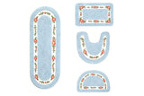 4Pcs Shaggy Mat Set Plush Bathroom Floor Mats Toilet Mat