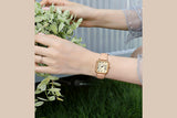 Retro Ladies Rectangular Watch with Leather Band
