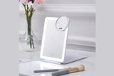 3 Colors LED Folding Travel Makeup Mirror with 10X Magnifying Mirror