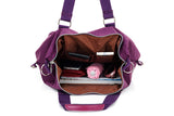 Multi-Pocket Nylon Tote Bag with Adjustable Shoulder Strap Crossbody Handbag Travel Bag
