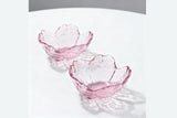 2Pcs Creative Pink Glass Sakura Discs Sauce Bowls