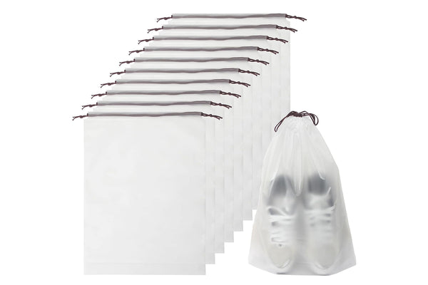 Clear Drawstring Travel Shoe Storage Bags for Packing