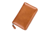 Travel Wallet Genuine Leather Card Holder Wallet with Zipper