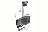 Adhesive Wall Mount Hair Dryer Holder with Phone Stand and Cord Organizer