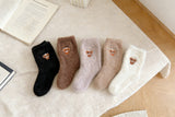 5 Pairs Mid Calf Socks with Cute Highland Cow Pattern