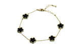 Elegant Steel Clover Charm Double Sided Bracelet