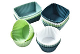 24 Pack Silicone Cupcake Baking Cups Mixed Colors & 3 Shapes