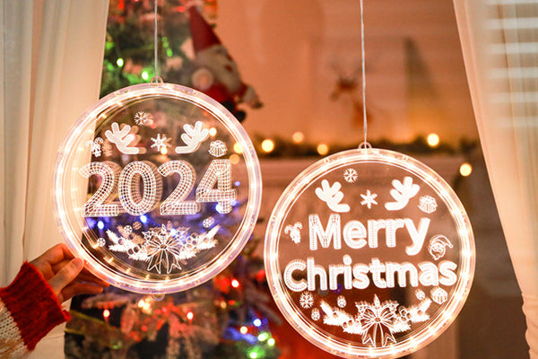 2024 Merry Christmas Window Lights Decorations