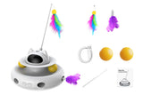 4-in-1 Rechargeable Automatic Cat Teaser Interactive Cat Toy with Laser Feather Balls