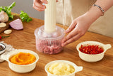 Electric Food Processor with 3 Serving Bowls 300W Wireless Chopper Cordless Meat Grinder