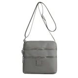 Three-Pocket Splash-Proof Nylon Crossbody Bag
