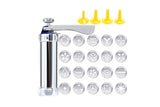 Cookie Biscuit Press Set with 20 Cookie Discs and 4 Icing Tips