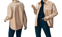 Faux Leather Overshirt