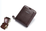 Men RFID Blocking PU Bifold Wallet Credit Card ID Holder Zip Around Purse