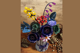 Creative Black Rose Eternal Flower Vase Building Blocks Set