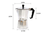 1/3/6 Cups Moka Latte Stainless Pot Stovetop Espresso Coffee Maker