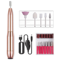 Portable Nail Drill Machine Kit USB Rechargeable Manicure Pedicure Tools