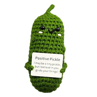 Mini Crochet Doll with Positive Card