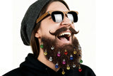 12Pcs Beard Baubles Ornaments Mini Gingle Bells Mustache