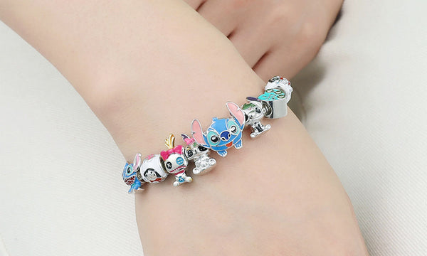 2Pcs Stitch Inspired DIY Charm Bracelets 