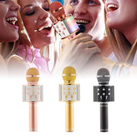 Portable Bluetooth Wireless Karaoke Microphone with LED Lights