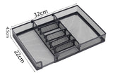 Mesh Drawer Organizer Tray with 6 Adjustable Compartments