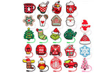 24Pcs 10mm Straw Toppers Christmas Advent Calendar