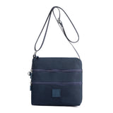 Three-Pocket Splash-Proof Nylon Crossbody Bag