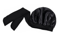 Polyester Satin Hair Bonnet with Tie Band for Sleeping
