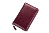 Travel Wallet Genuine Leather Card Holder Wallet with Zipper