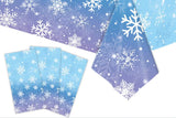 3Pcs Snowflake Tablecloth Winter Wonderland Disposable Table Cover