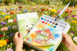 Watercolor Colouring Book with 12-Color Pigment Color Blocks