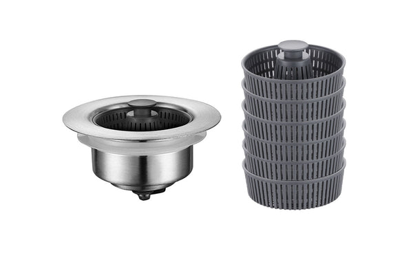 Kitchen Sink Drain Strainer and Stopper Combo Stainless Steel Sink Aid