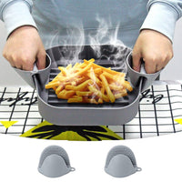 Reusable Air Fryer Liner Baking Tray with Gloves