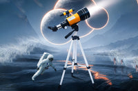 HD  Astronomical Telescope Stargazing 150X Magnification Portable Astronomy Refractor  Space Telescope for Children  with Finder Scope Tripod