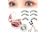 3 Pairs of Magnetic Glue-Free Eyelash Kit with Reusable Magnetic Eyelash Clip Set