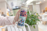 700ML Cartoon Anime Straw Water Bottle With Strap