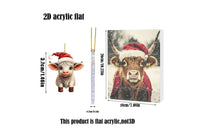 24Pcs Highland Cow Acrylic Ornaments Christmas Advent Calendar