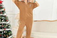 Women Christmas Gingerbread Fleece Jumpsuit