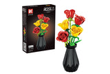 Tulip And Rose Building Blocks Set With Vase For Home Decoration