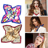 6Pcs Mixed Color Women Square Scarves Satin Neck Head Scarf