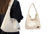 Solid Color PU Leather Shoulder Bag Large Capacity Tote Bag