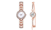 Women Watch and Circle Elegant Bracelet Bangle Set