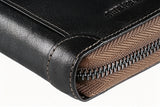 PU Leather Accordion Card Holder Zipper Credit Card Wallet Purse for 20 Cards