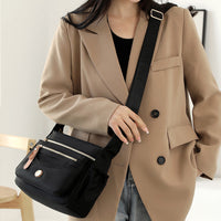 Multi-Pocket Splash-Proof Nylon Crossbody Shoulder Bag