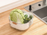 3pcs Reversible Double Layer Colander 2-in-1 Vegetable Washing Basket Food Cover Kitchen Strainer